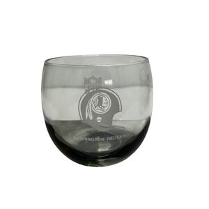 Vintage Washington Redskins NFL Smoked Glass Tumbler Helmet Logo Grey Etched